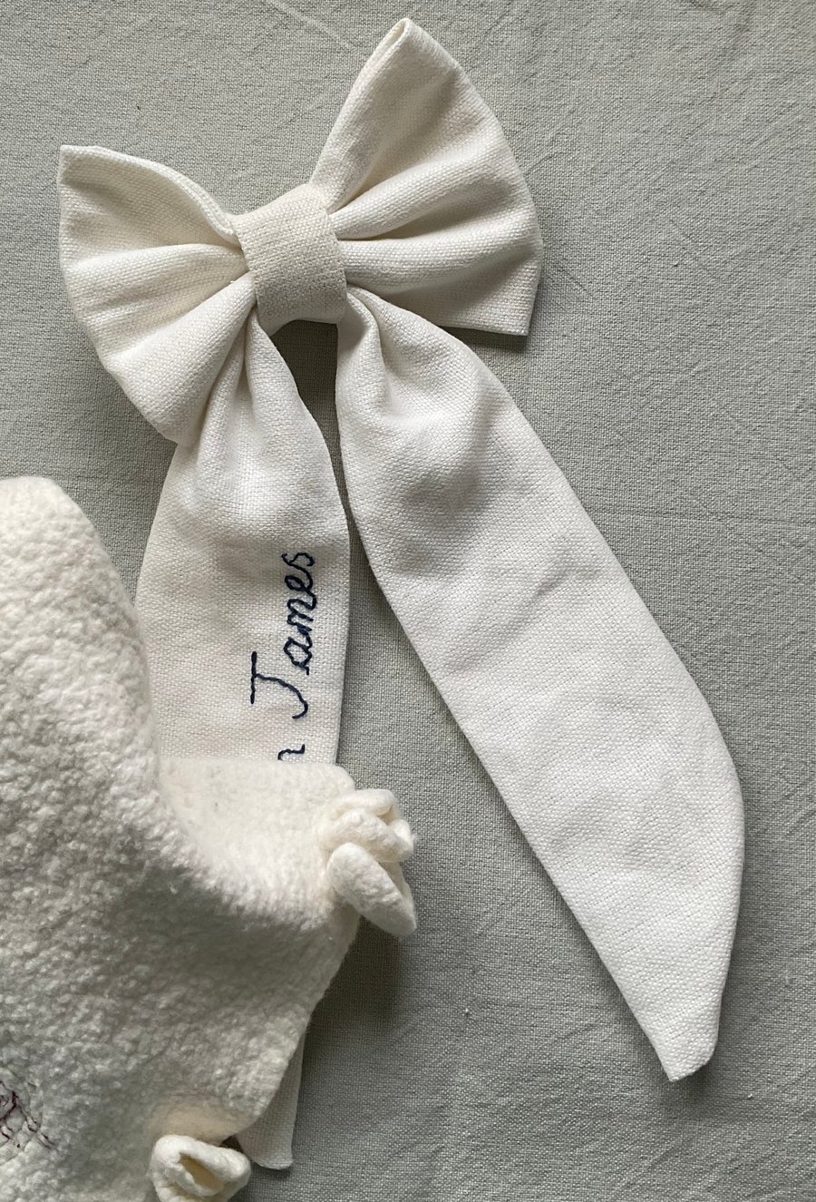 Luxury Linen Personalised Bow