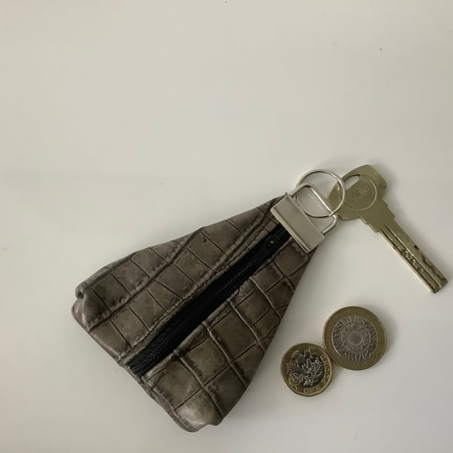Crocodile skin  Earphone Case Coin purse Keyring Cable Organiser.