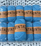 Vintage Cotton Yarn 80% Cotton Blue 1000g Knitting Crochet Bundle 10 balls 