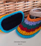 Designer Baby Striped Multicoloured Hand Knitted Shoes  3-6 months size - Image 3
