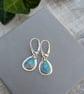 Turquoise Blue Aurora Opal Teardrop Earrings - JBJ3040 - Image 7