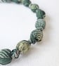 Handmade Green Tana Lawn Liberty Print Fabric Necklace - Obscured Landscape - Image 3
