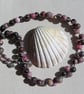 Pink & Black Rhodonite Gemstone Statement Chakra Necklace "Sultry Rose" - Image 1