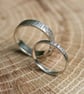 Handmade Narrow Silver Tree Bark Ring - Image 2