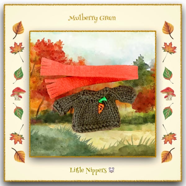 Little Nipper Brown Carroty Jumper and Matching Scarf