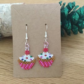 Beaded Cupcake Earrings