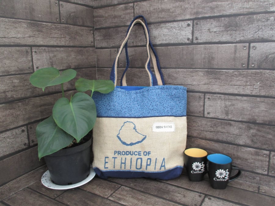 Eco-Friendly Tote Bag Handmade from Upcycled Materials Unique Sustainable Bag.