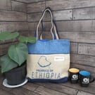 Eco-Friendly Tote Bag Handmade from Upcycled Materials Unique Sustainable Bag.