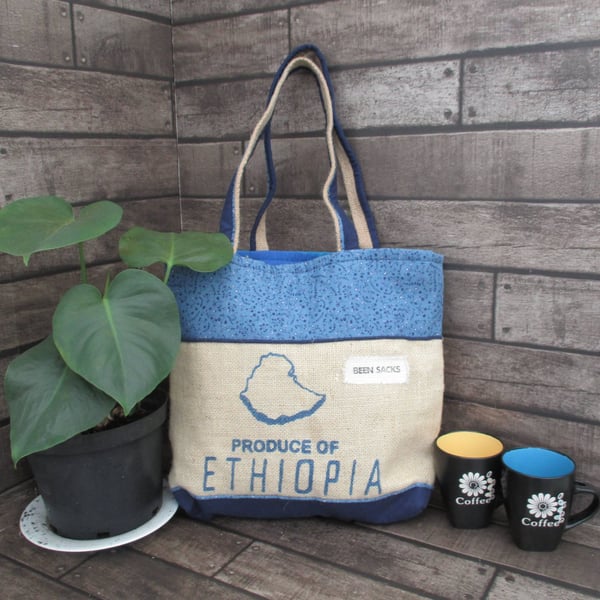 Eco-Friendly Tote Bag Handmade from Upcycled Materials Unique Sustainable Bag.