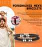 Men's Personalised Leather Bracelet with Two Hand Stamped Rings - Free Delivery - Image 7