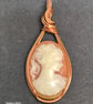 Vintage Cameo,  wire wrapped pendant in copper wire  - Image 5
