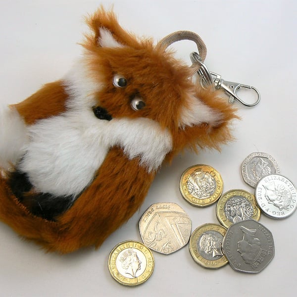 Fox coin purse ((can be clipped onto handbag)