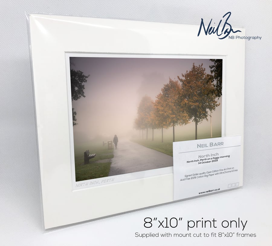 Foggy North Inch, Perth, Scotland - A5 (10" x 8") Unframed Print