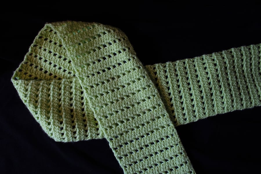 Green Crochet Scarf