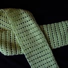 Green Patterned Crochet Scarf
