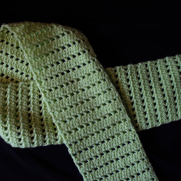 Green Crochet Scarf