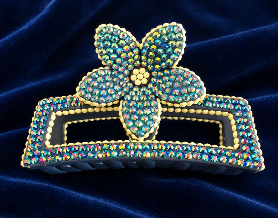 Blue & Yellow Claw Clip