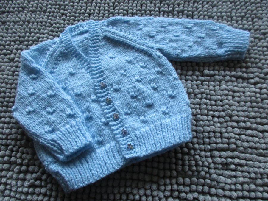 16" Baby Boys Knots V Neck Cardigan