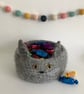 FELTED 'FUSSPOT' BOWL, desk tidy . Cat. Charcoal Grey. Home decor. - Image 2