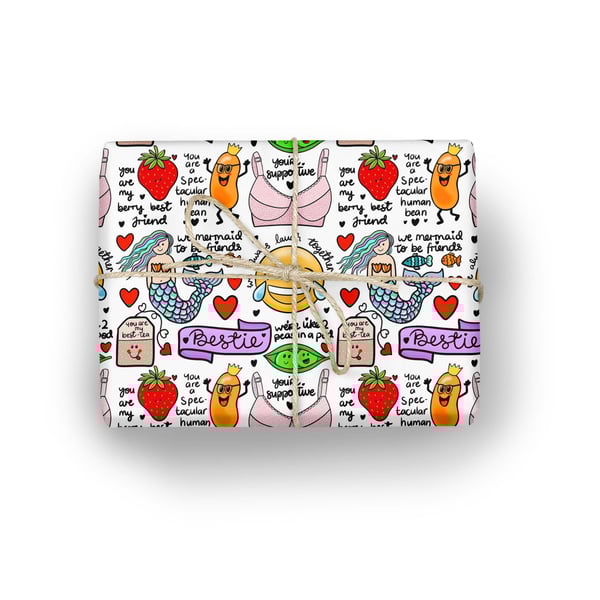Best Friend wrapping paper, wrapping paper for your BFF