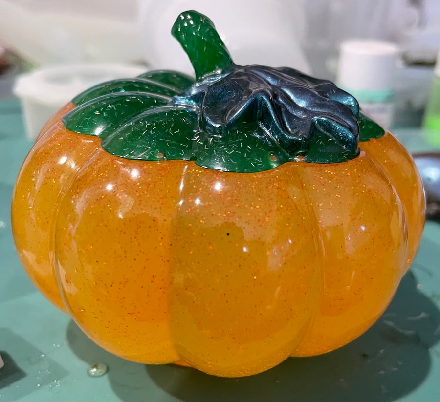 Pumpkin Resin Jar – Perfect for Fall