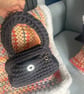 Charcoal Grey Box Bag - Crochet Handbag - Handmade in Hebburn
