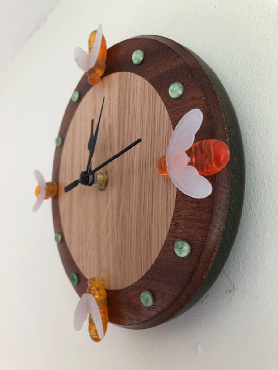 lovely handmade clock with bee feature