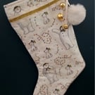 Handmade The snowman themed Christmas stocking
