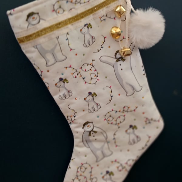 Handmade The snowman themed Christmas stocking