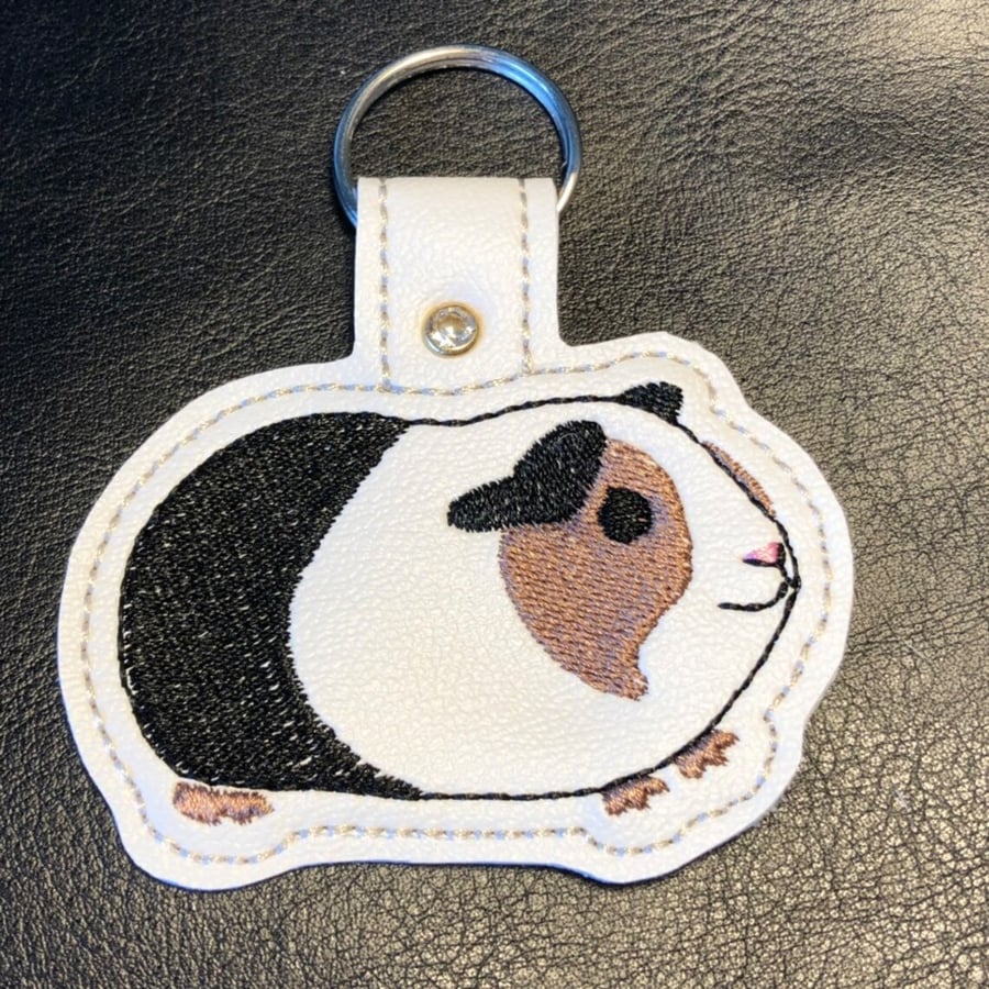 Guinea Pig Keyring - Embroidered in colours of your choice 