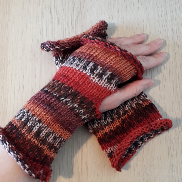 Wristwarmers, Fingerless Mittens, Women's Size