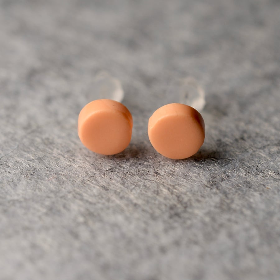 Pastel Orange Polymer Clay Earrings 