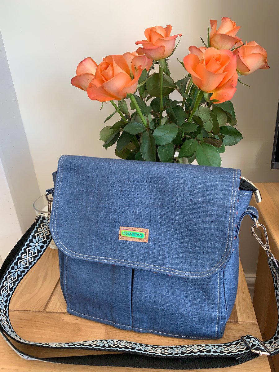 Denim Messenger Bag 