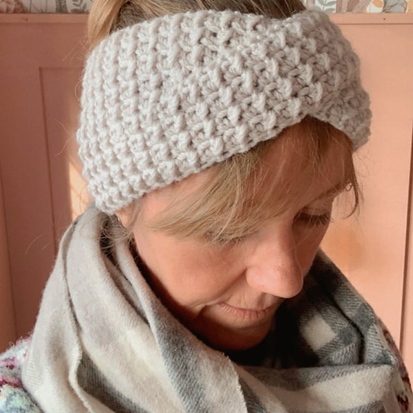 Wool Alpaca Kid Silk Blend Modern Twist Headband Earwarmers