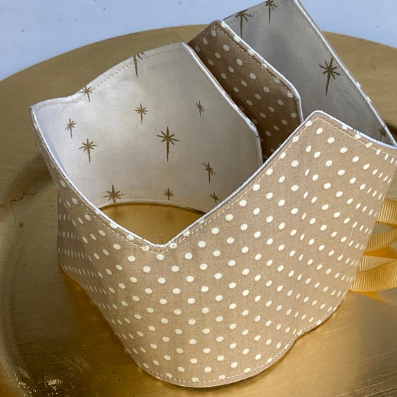 Set of 4 Double sided Christmas or Birthday party crowns with ribbon fastenings 