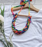 Multicolour Woven Necklace - T Shirt Yarn - Image 3