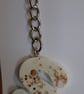 Handmade epoxy resin keyring with initial letter S