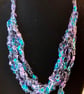 necklace, blue and purple, handmade - Image 5