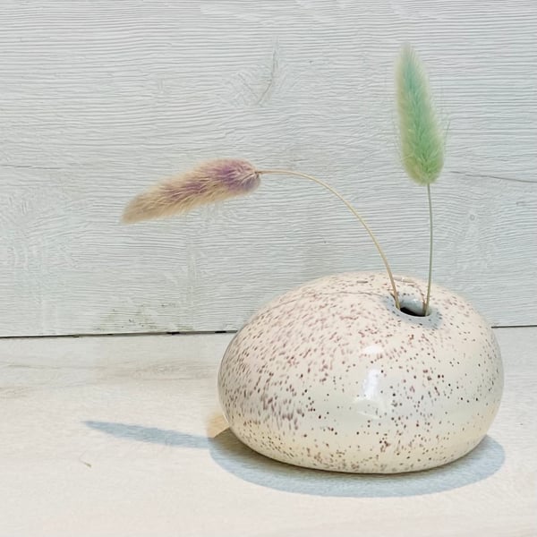 Ceramic speckled bud vase (No 1)