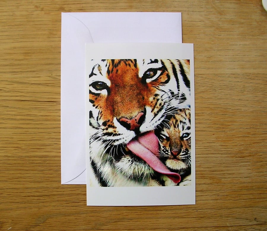 Tiger Mums Blank Greeting Card