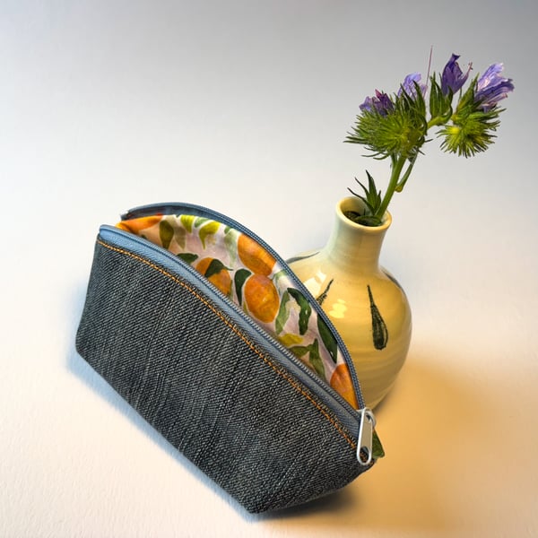 Upcycled denim coin purse