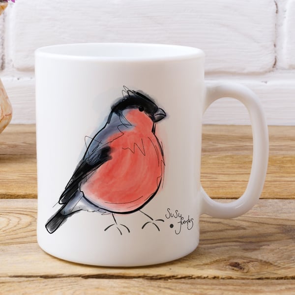 Bullfinch Bird Mug, Bird Mug, Garden Birds, Bullfinch Bird, Mug, British Birds