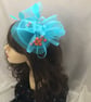 Clementine - Turquoise & Orange Berry Fascinator Mini Hat - Image 6
