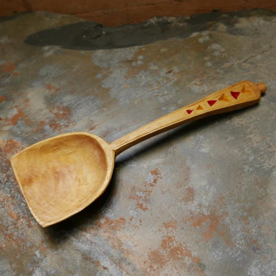 A Handcarved Walnut Cooking scoop