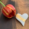Porcelain Heart Brooch decorated with 23.5 carat gold leaf