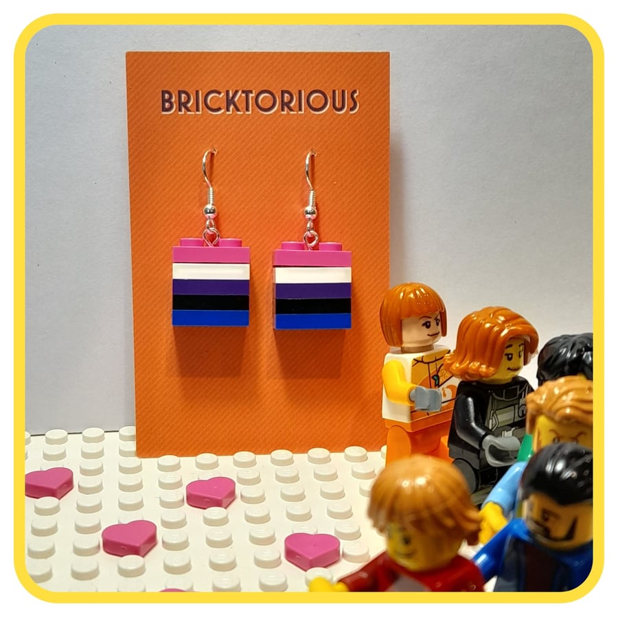 Lego Pride & Joy Genderfluid Earrings