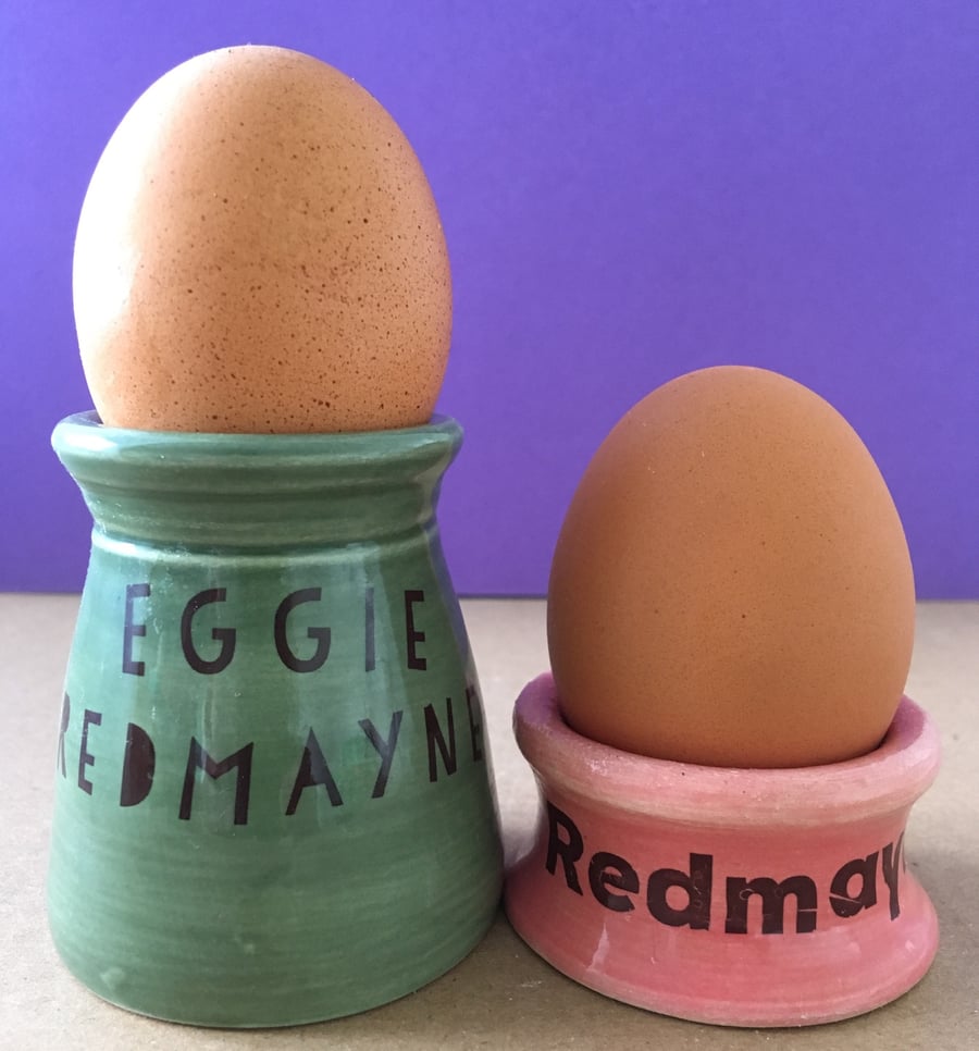 2x Egg cups. Eddie Redmayne. Housewarming Gift. Movie lover. Easter.