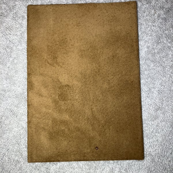 A6: Softcover - Tan Brown Suede Leather bound Notebook - FREE SHIPPING