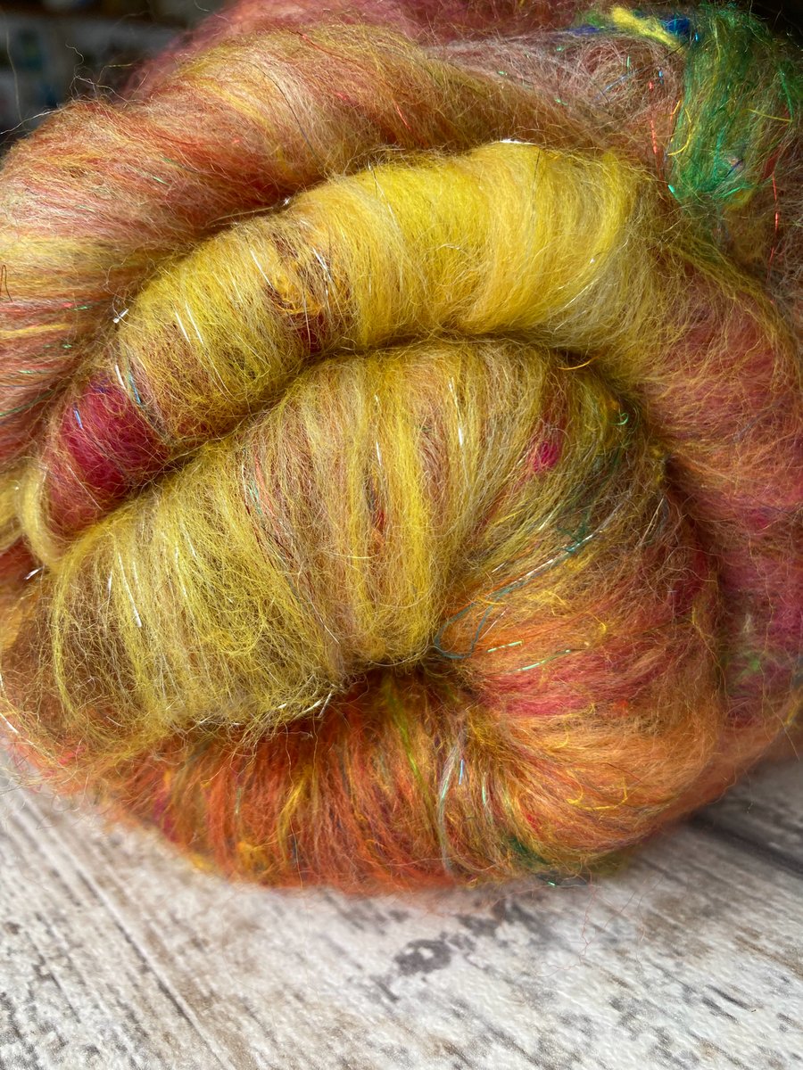 Mini Faery fluff fibre batt Woodland elves 50g