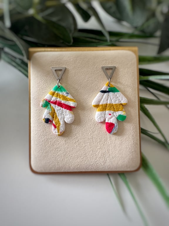 Abstract Deco Fan Earrings